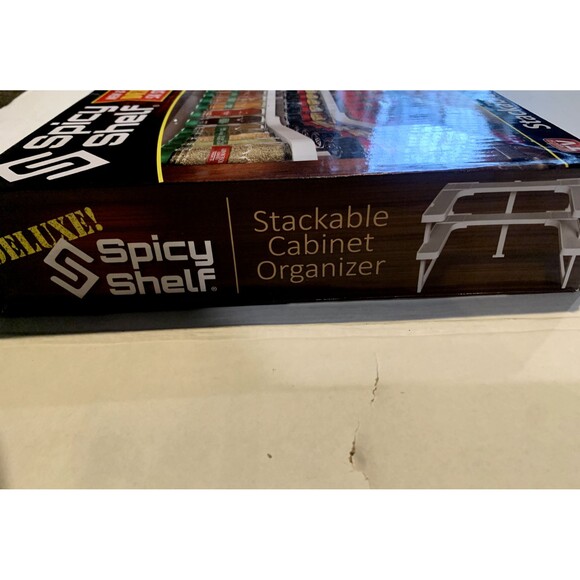 Spicy Shelf Deluxe Set of Two Spice Racks Stackable Cabinet Organizer White-NIB - Picture 7 of 7